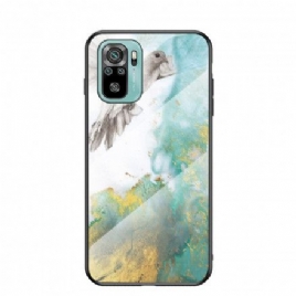 Deksel Til Xiaomi Redmi Note 10 / 10S Marmorfarger Herdet Glass