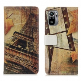 Folio Deksel Til Xiaomi Redmi Note 10 / 10S Eiffeltårnet Om Høsten