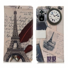 Folio Deksel Til Xiaomi Redmi Note 10 / 10S Poetens Eiffeltårn