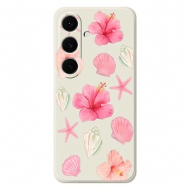 Deksel Samsung Galaxy S25 Fe Blomster- Og Skallsilikon