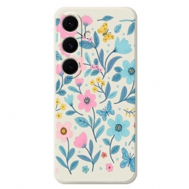 Deksel Samsung Galaxy S25 Fe Blomstersilikon Beskyttelse Deksel