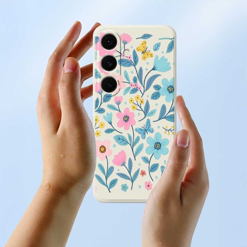 Deksel Samsung Galaxy S25 Fe Blomstersilikon Beskyttelse Deksel