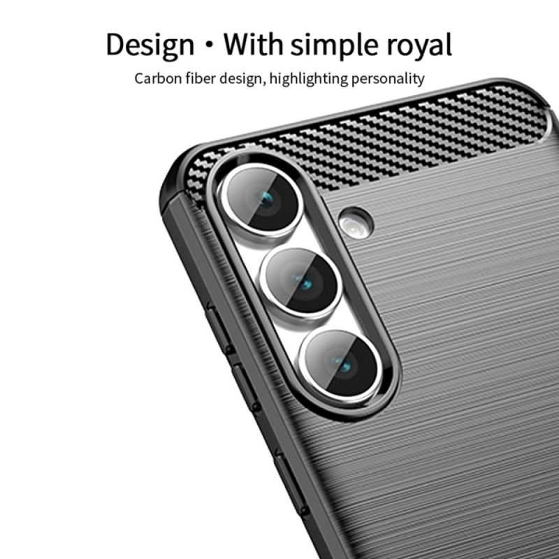 Deksel Samsung Galaxy S25 Fe Børstet Karbonfiber Beskyttelse Deksel