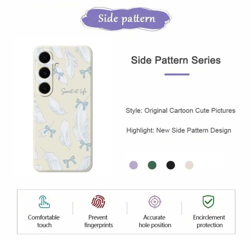 Deksel Samsung Galaxy S25 Fe Hvit Fjærsilikon
