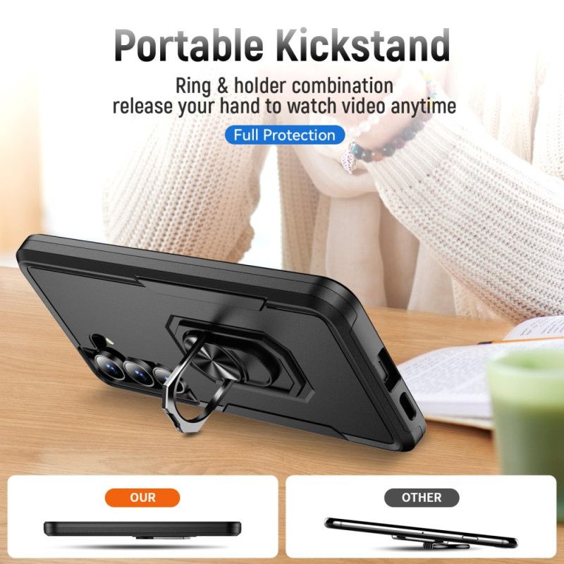 Deksel Samsung Galaxy S25 Fe Ringholder Med Metalleffekt