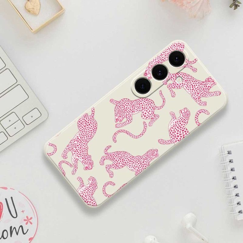 Deksel Samsung Galaxy S25 Fe Rosa Leopardsilikon Beskyttelse Deksel