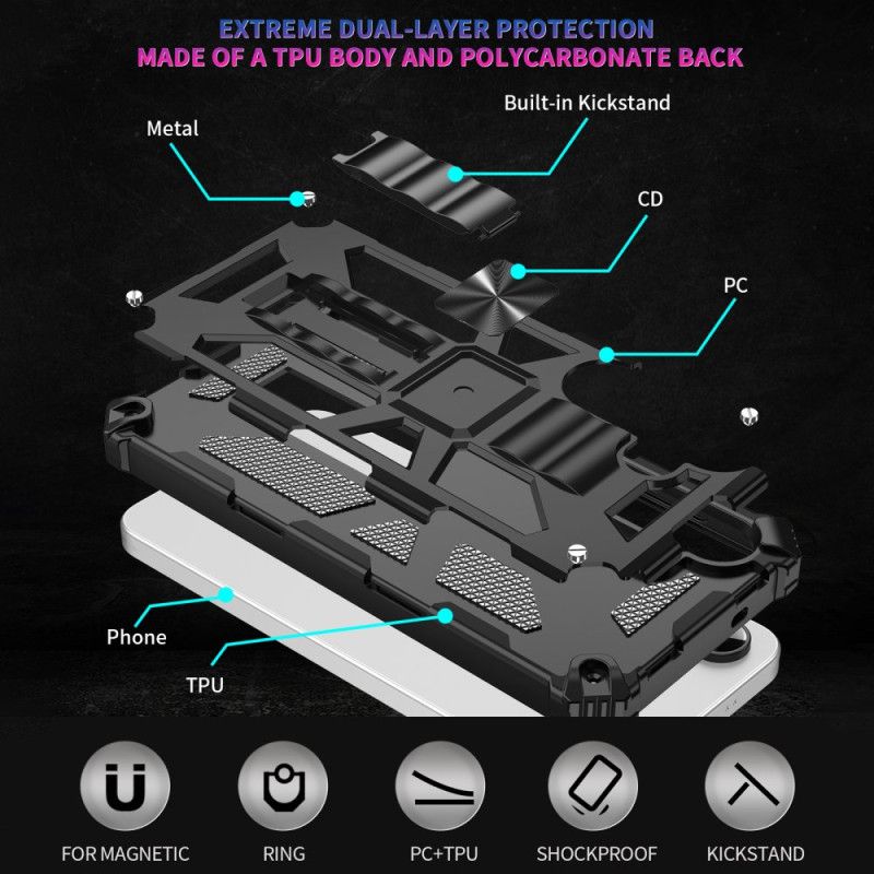 Deksel Samsung Galaxy S25 Fe Støtsikker Beskyttelse Med Innebygd Stativ Beskyttelse Deksel