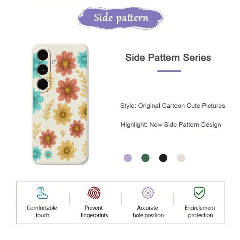 Deksel Til Samsung Galaxy S25 Fe Blomstersilikon