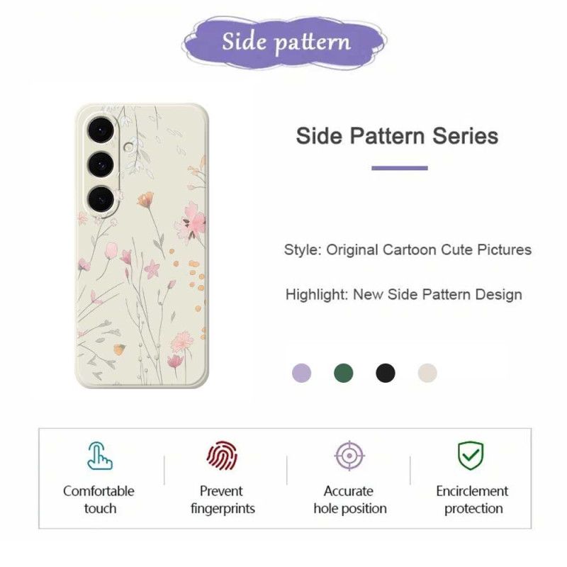 Deksel Til Samsung Galaxy S25 Fe Fargerike Silikonblomster