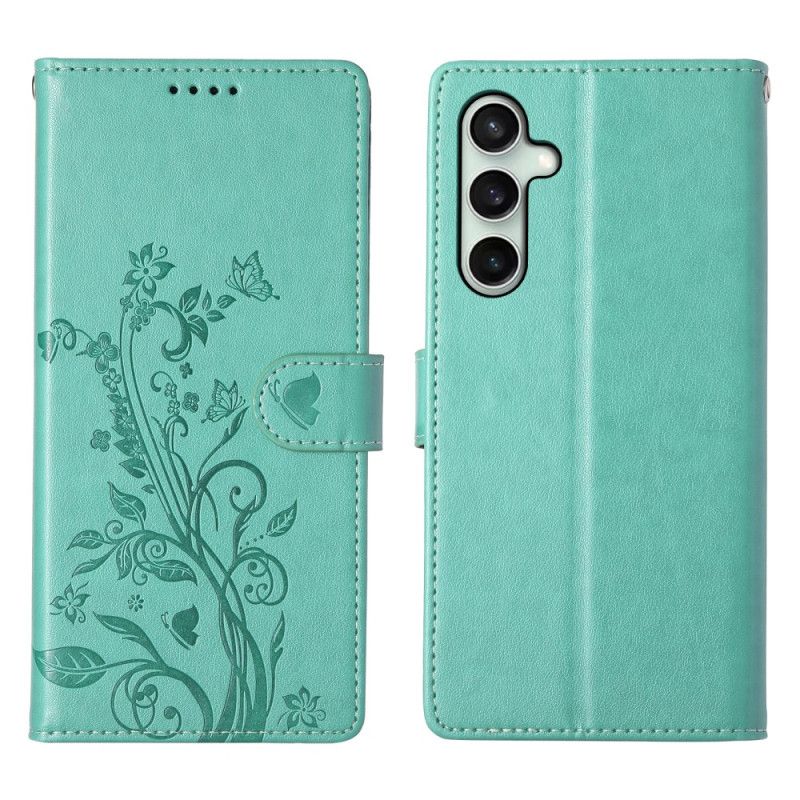 Folio Deksel Samsung Galaxy S25 Fe Blomsterprint Beskyttelse Deksel