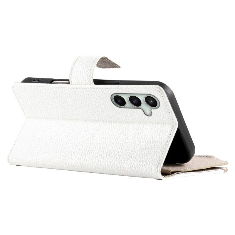 Folio Deksel Samsung Galaxy S25 Fe Lommebok I Skinn Med Glidelås Og Stropper Beskyttelse Deksel