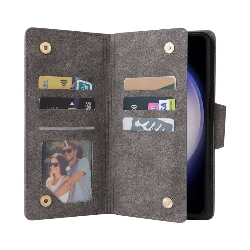 Folio Deksel Samsung Galaxy S25 Fe Lommebok Med Glidelås Beskyttelse Deksel