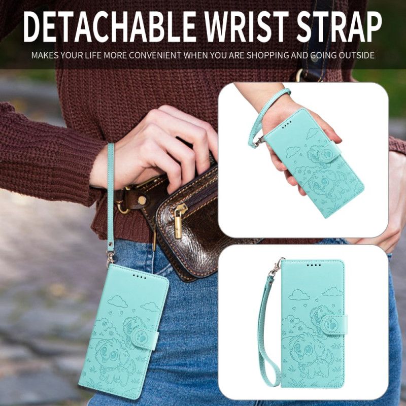 Folio Deksel Samsung Galaxy S25 Fe Rfid-blokkering Og Hundemønster