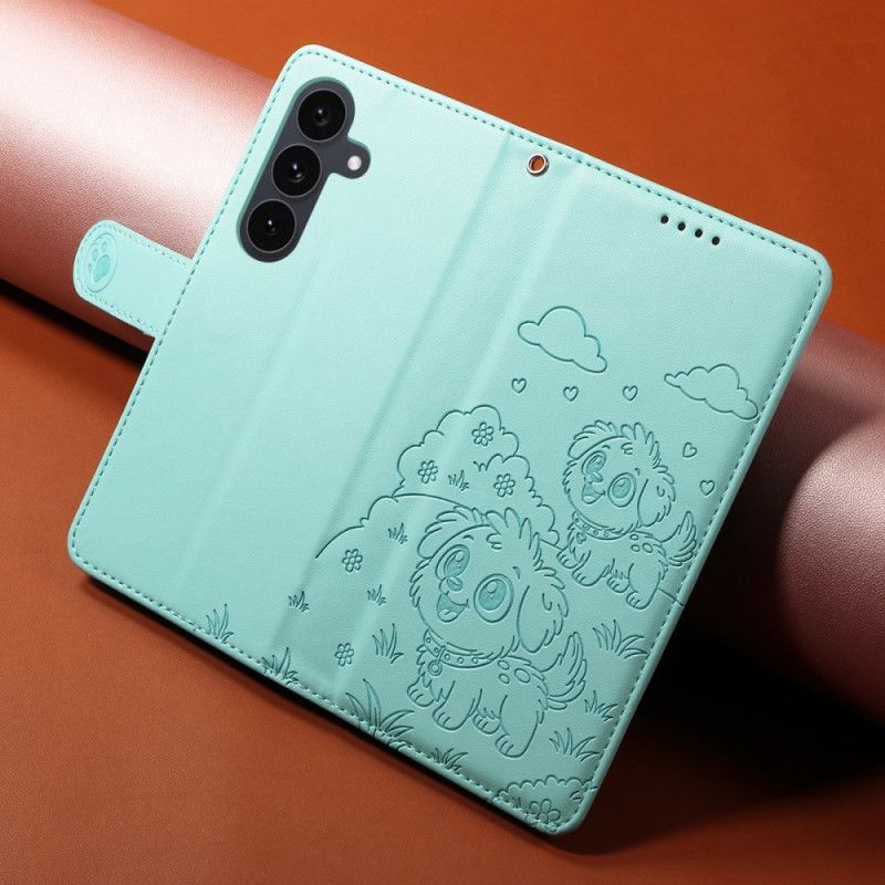 Folio Deksel Samsung Galaxy S25 Fe Rfid-blokkering Og Hundemønster