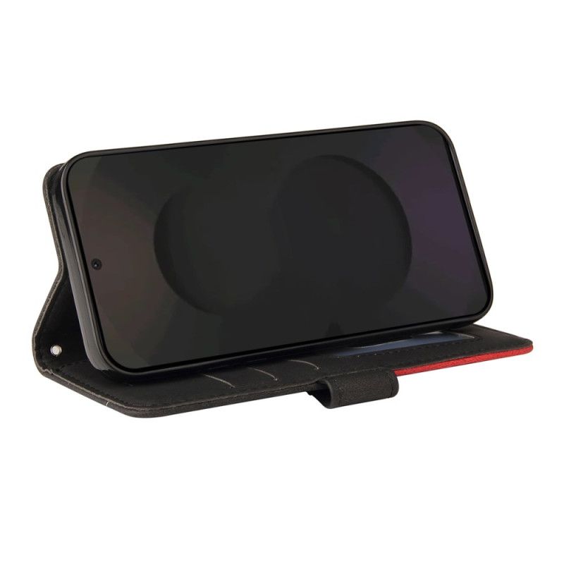 Folio Deksel Samsung Galaxy S25 Fe Tofarget Bølgete Mønster Beskyttelse Deksel