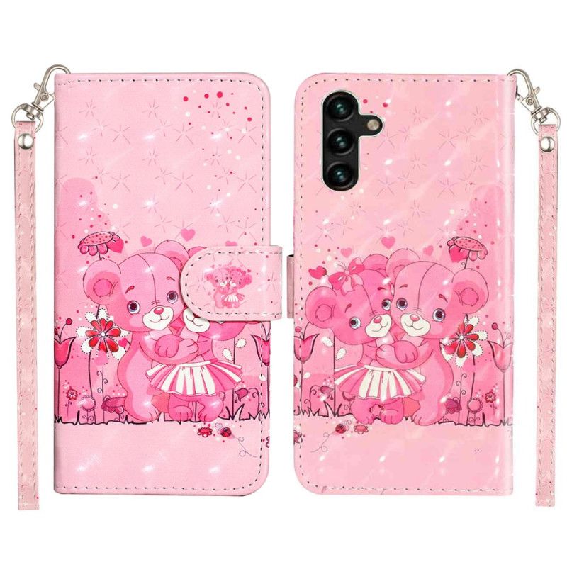 Folio Deksel Til Samsung Galaxy S25 Fe Bjørneunger Med Snor