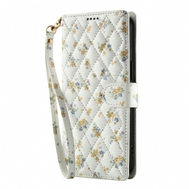 Lærdeksel Folio Deksel Samsung Galaxy S25 Fe Mobildeksel Blomstersnor