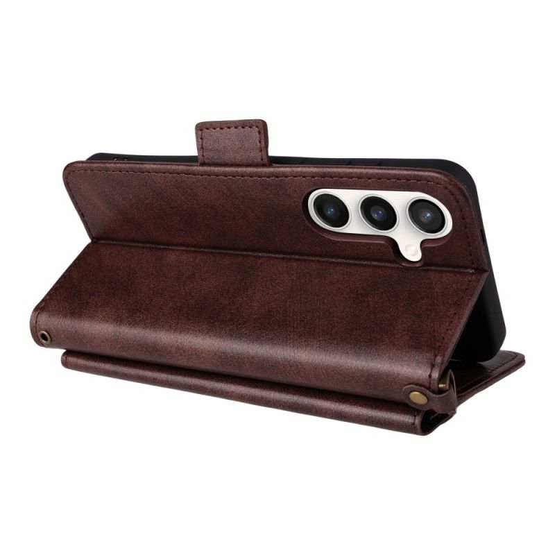 Lærdeksel Folio Deksel Samsung Galaxy S25 Fe Mobildeksel Multifunksjonell Lommebok