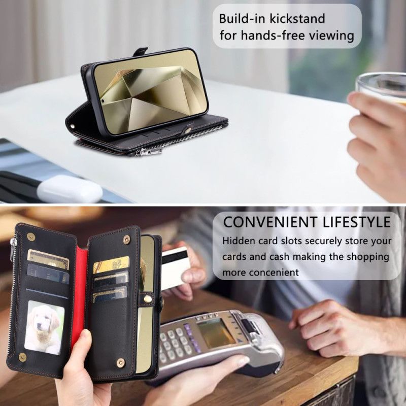 Lærdeksel Folio Deksel Samsung Galaxy S25 Fe Mobildeksel Premium Lommebok