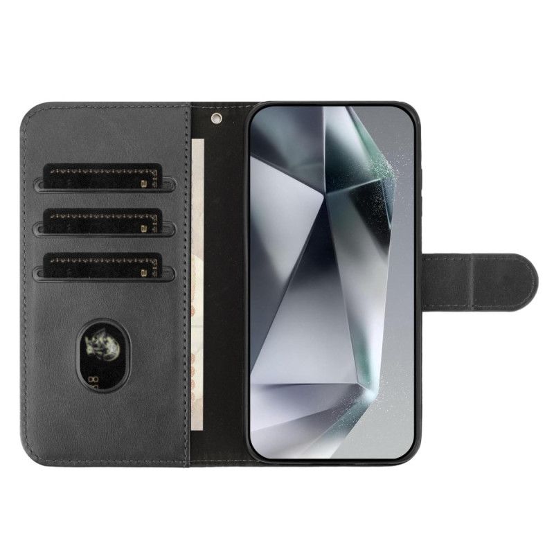 Lærdeksel Folio Deksel Samsung Galaxy S25 Fe Mobildeksel S-designrem