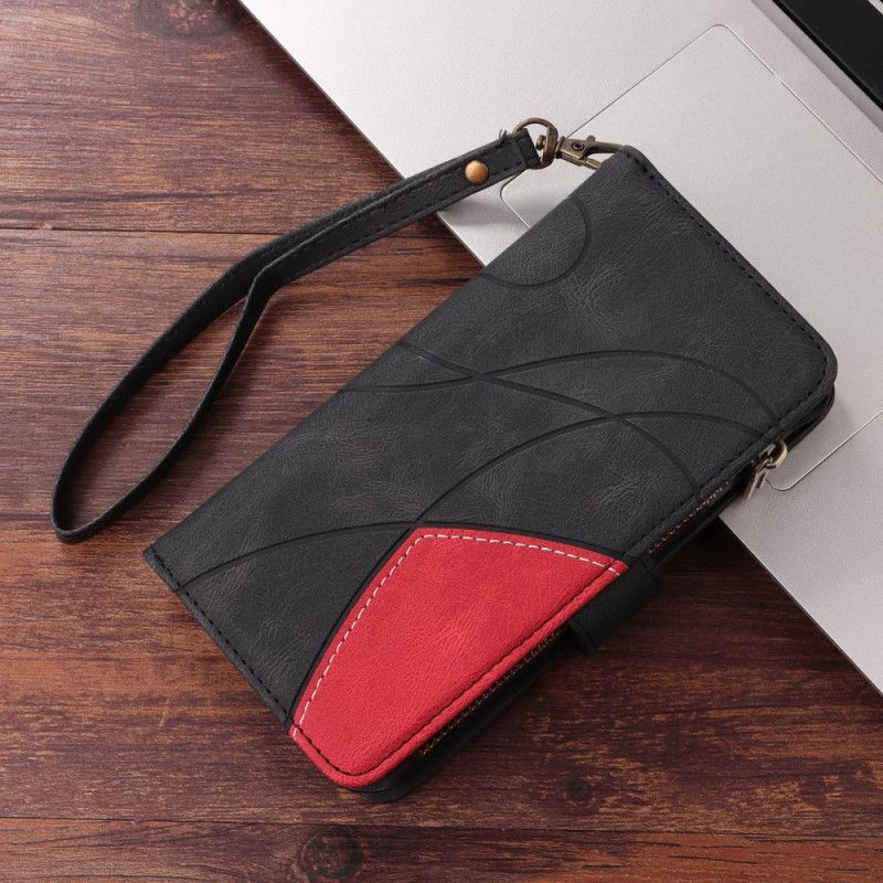 Lærdeksel Folio Deksel Samsung Galaxy S25 Fe Mobildeksel Tofarget Krusning