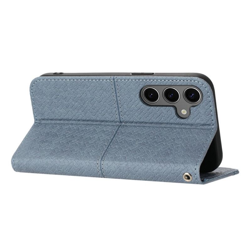 Lærdeksel Folio Deksel Samsung Galaxy S25 Fe Vevd Tekstur Og Snor