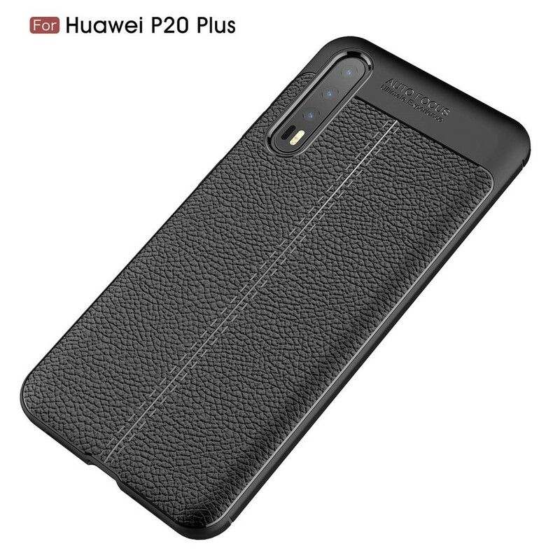 Deksel Til Huawei P20 Pro Dobbel Linje Litchi Skinneffekt