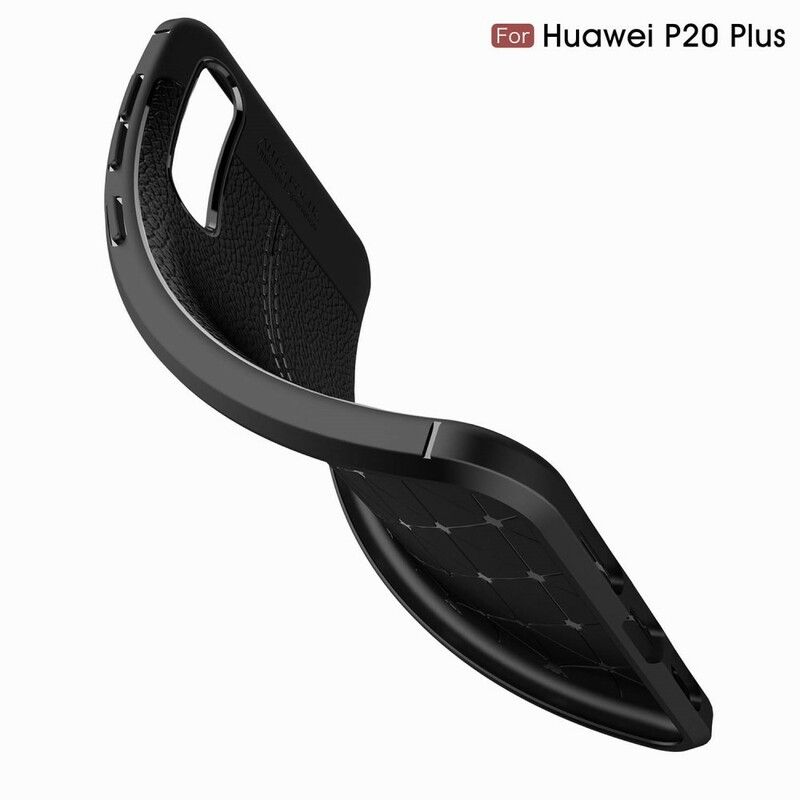 Deksel Til Huawei P20 Pro Dobbel Linje Litchi Skinneffekt