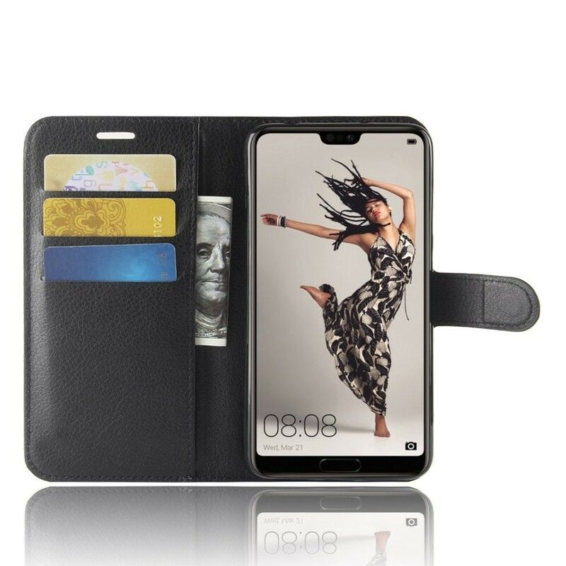 Folio Deksel Til Huawei P20 Pro Retro Litchi