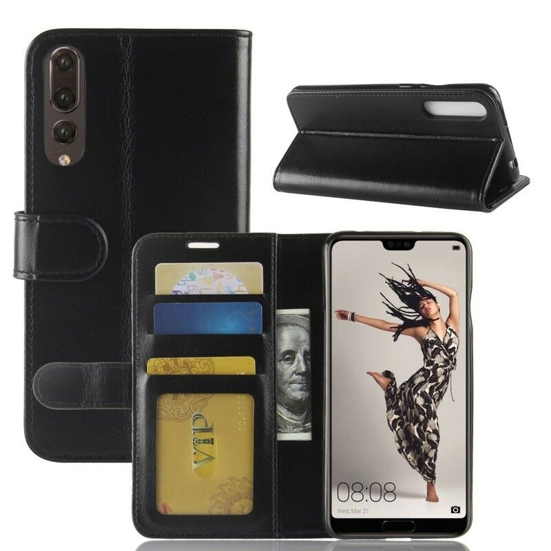 Folio Deksel Til Huawei P20 Pro Ultra Imitert Skinn