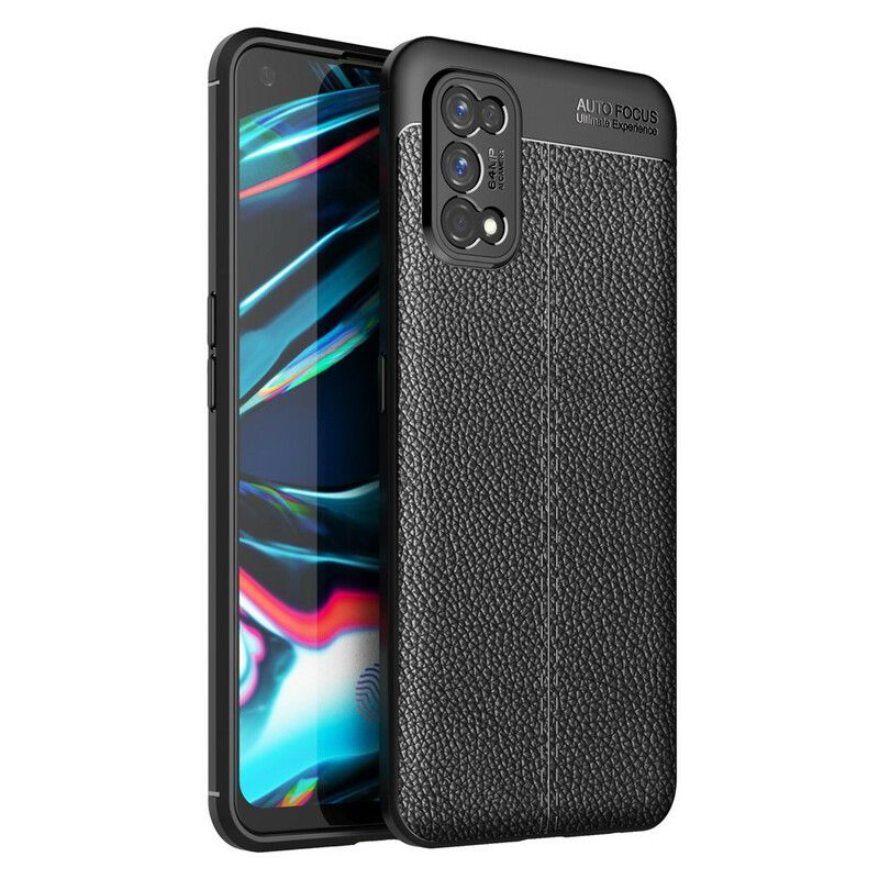 Deksel Til Realme 7 Pro Dobbellinje Litchi-skinneffekt