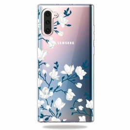 Deksel Til Samsung Galaxy Note 10 Hvite Blomster