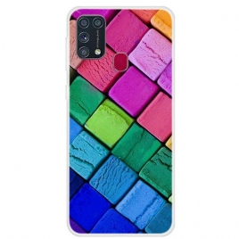 Deksel Til Samsung Galaxy M31 Fargede Kuber