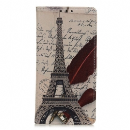 Folio Deksel Til Samsung Galaxy M31 Poetens Eiffeltårn