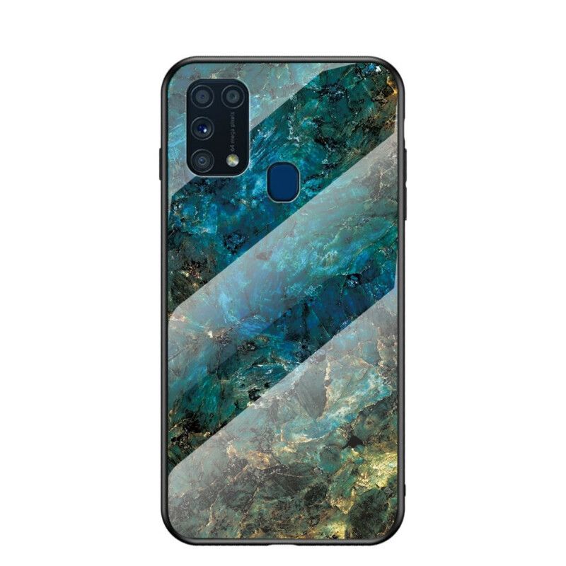 Mobildeksel Til Samsung Galaxy M31 Premium Farge Herdet Glass