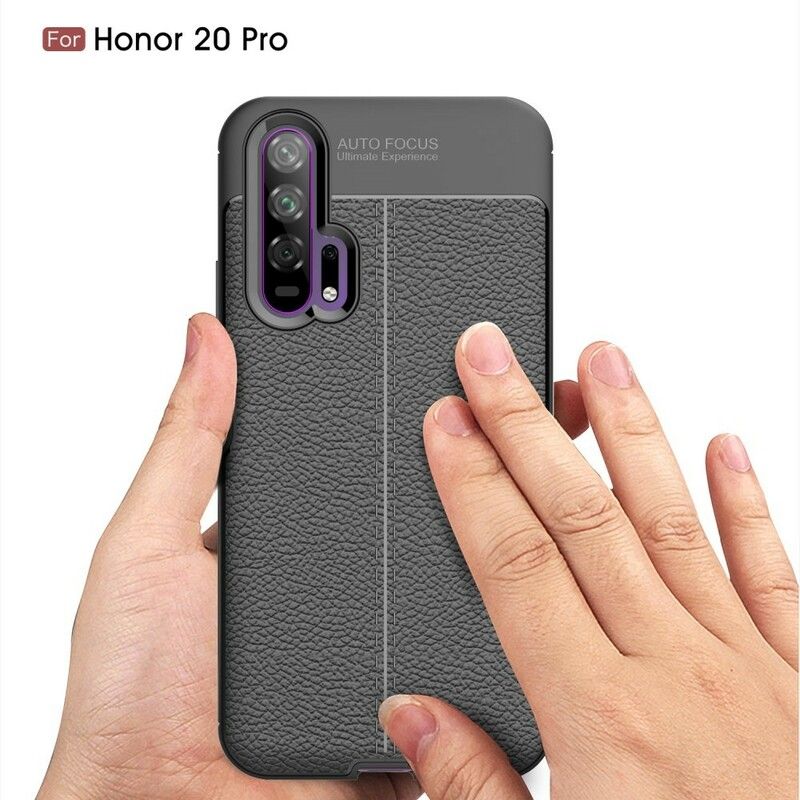 Deksel Til Honor 20 Pro Dobbellinje Litchi-skinneffekt
