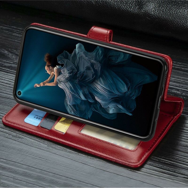 Folio Deksel Til Honor 20 Pro Imitert Skinn Og Vintage Lås