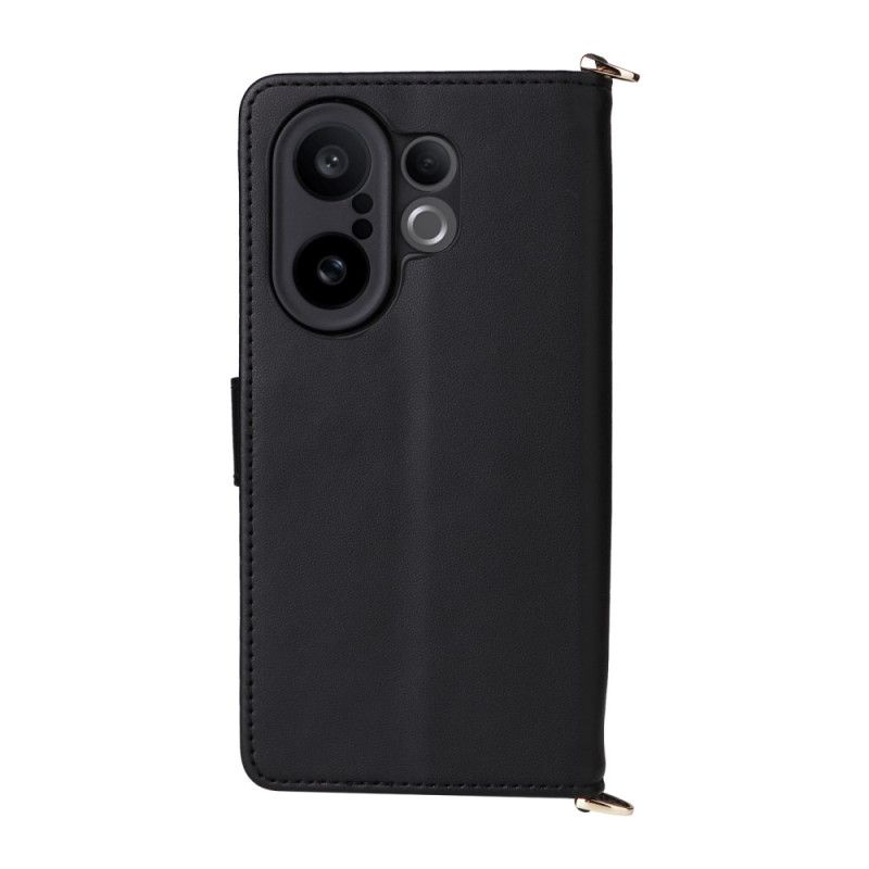 Lærdeksel Folio Deksel Vivo X200 Fe Vattert Med Stropp Og Skulderstropp