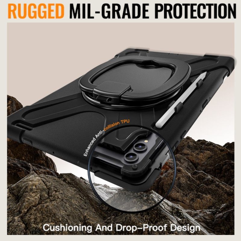 Deksel Samsung Galaxy Tab S11 Ultra Mobildeksel Trippelbeskyttelse Med Roterende Håndtak