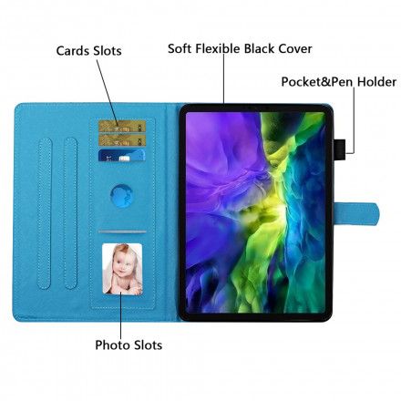 Folio Deksel Til Samsung Galaxy Tab A7 Blomstrende Grener