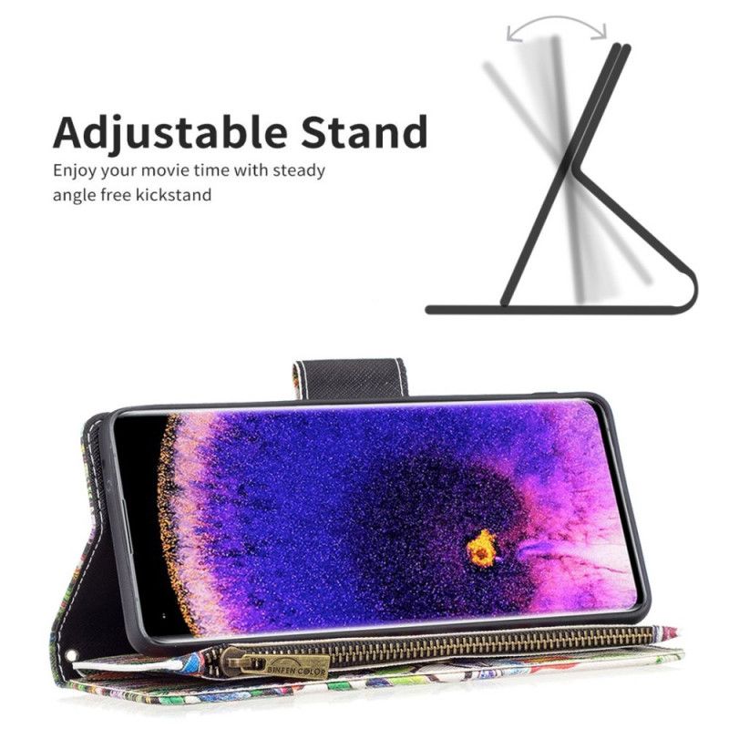 Folio Deksel Til Oppo Find X5 Lomme Med Glidelås
