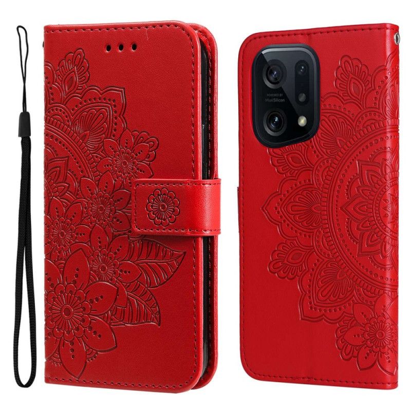 Folio Deksel Til Oppo Find X5 Med Kjede Reim Mandala