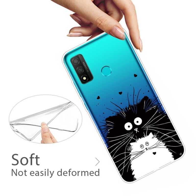 Mobildeksel Til Huawei P Smart 2020 Transparente Overraskede Katter