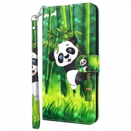 Folio Deksel Til Moto E40 / E30 / E20 Panda Og Bambus