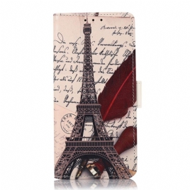 Folio Deksel Til Moto E40 / E30 / E20 Poetens Eiffeltårn