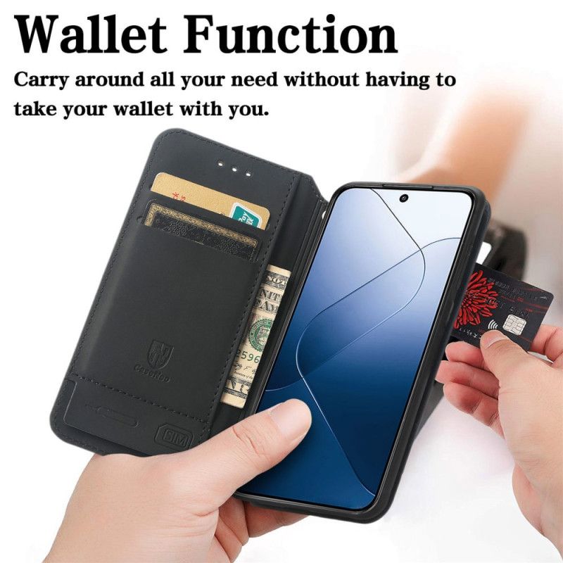 Folio Deksel Xiaomi 14t Caseneo Rfid-lommebok