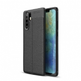 Deksel Til Huawei P30 Pro Dobbel Linje Litchi Skinneffekt