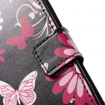 Lærdeksel Til Huawei P30 Pro Sommerfugler Og Blomster