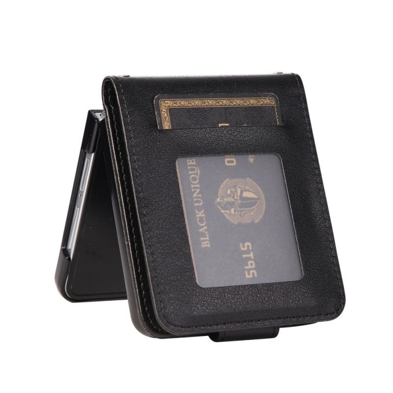 Case Etui Samsung Galaxy Z Flip 7 Mobildeksel Kortholder I Kunstskinn
