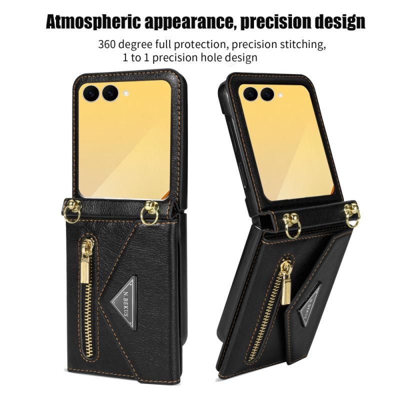 Case Etui Samsung Galaxy Z Flip 7 Mobildeksel N.bekus Skulderlommebok